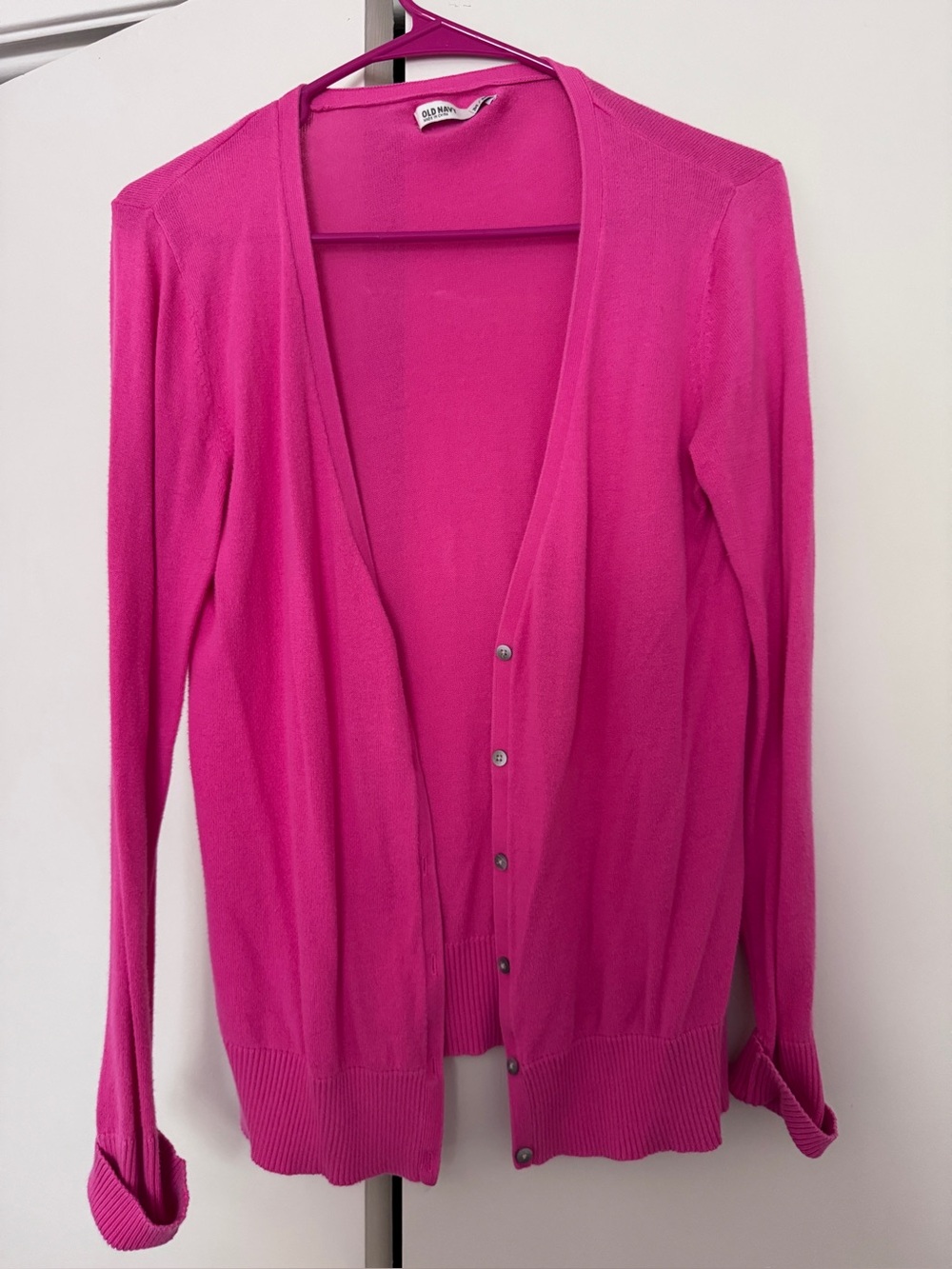 Old Navy Bright Fuchsia Button-Front Cardigan